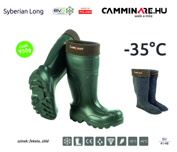 Camminare – Syberian Long EVA csizma ZÖLD (-35°C)